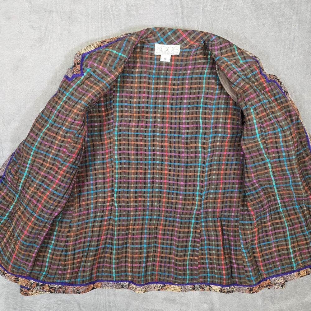 KOOS Van Den Akker Women’s 100% Wool Tweed Jacket Blazer Sz 10 Multicolor Artsy - Picture 10 of 14
